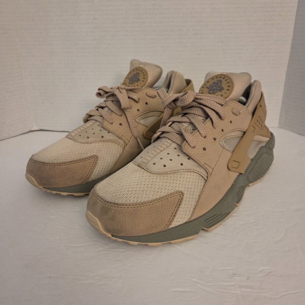 Nike Air Huarache Run Oatmeal Khaki Green 318429-120 Mens Size 12 Sneakers
